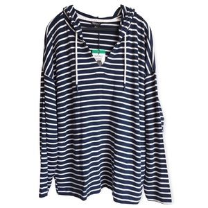 Navy Striped Lightweight Hoodie - Buffalo by David Bitton - size XL